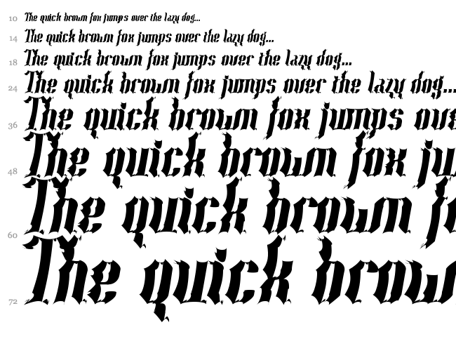 Context font waterfall